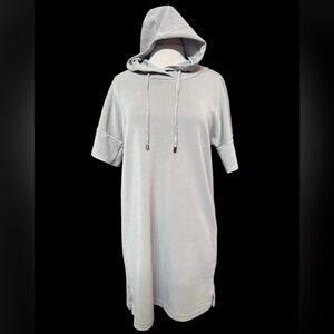 Cable & Gauge Gray Short Sleeve Hooded Dress in Size Large
